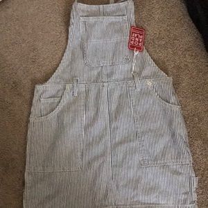 woven overall DR Denim/ white